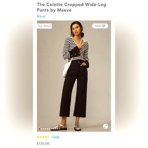 The Colette Cropped Wide-Leg Pants by Maeve TAGS REMOVED